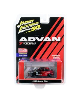 2000 Honda Civic #21 ADVAN Yokohama Johnny Lightning 50th Anniversary Limited Edition to 4800 pieces Worldwide 1/64 Diecast Model Car by Johnny Lightning JLCP7214