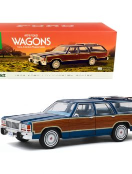 1979 Ford LTD Country Squire Midnight Blue with Wood Grain Paneling 1979 Ford Wagons from America's Wagonmaster 1/18 Diecast Model Car by Greenlight 19063
