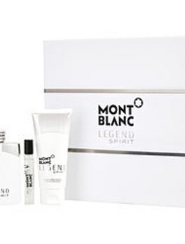 Mont Blanc Legend Spirit Edt Spray 3.3 Oz and Aftershave Balm 3.3 Oz and Edt Spray .25 Oz Mini For Men