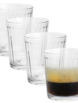 Pasabahce Optica 4 Piece 13 Ounce Double Old Fashioned Set in Clear Glass