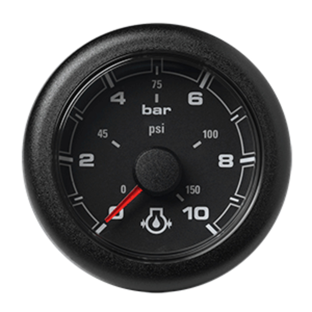 VDO Marine 2-1/16" (52mm) OceanLink Engine Oil Pressure Gauge -10 Bar/150 PSI - Black Dial and amp; Bezel