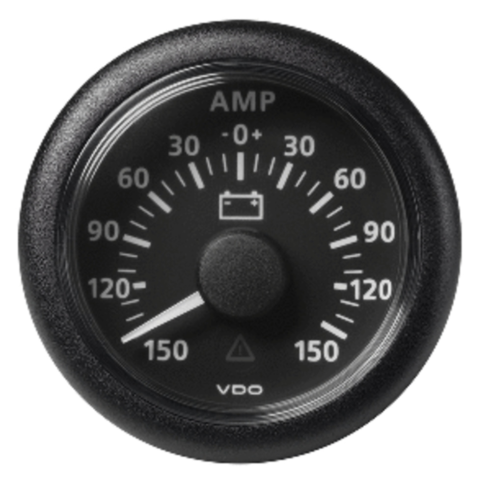 VDO Marine 2-1/16" (52MM) ViewLine Battery Status Gauge -150/+150AMP - 8 to 32V - Black Dial and amp; Bezel