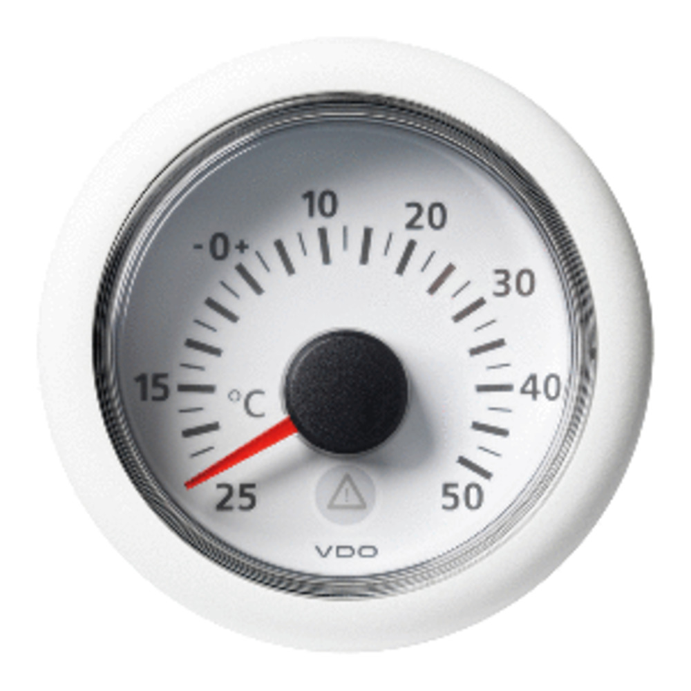 VDO Marine 2-1/16" (52MM) ViewLine Outside Temperature - +50 and deg;C/+120 and deg;F - 8 to 32V - White Dial and amp; Bezel
