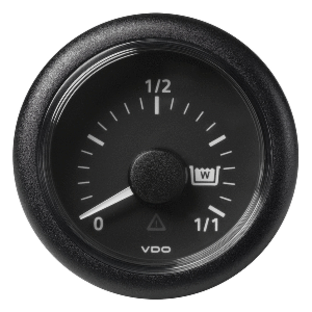 VDO Marine 2-1/16" (52MM) ViewLine Waste Water - 0 to 1/1 - 8 to 32V - Black Dial and amp; Bezel