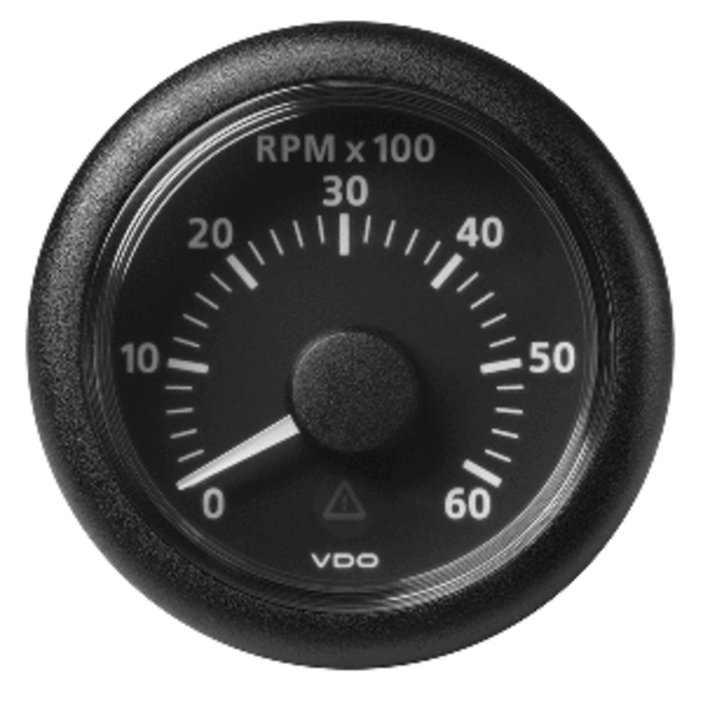 VDO Marine 2-1/16" (52MM) ViewLine Tachometer - 0 to 6000 RPM - 8 to 32V - Black Dial and amp; Bezel