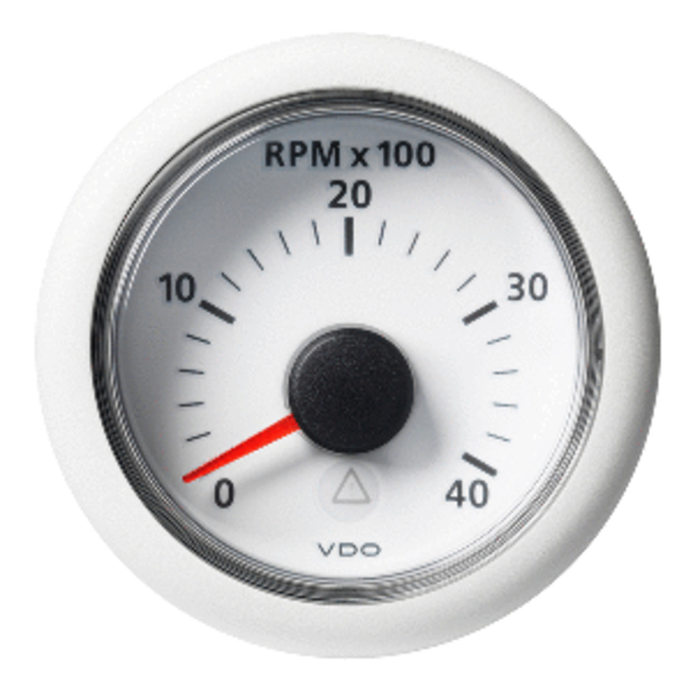 VDO Marine 2-1/16" (52MM) ViewLine Tachometer - 0 to 4000 RPM - 8 to 32V - White Dial and amp; Bezel