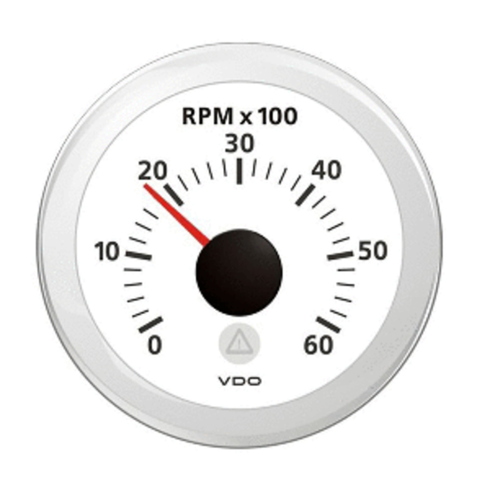 VDO Marine 2-1/16" (52mm) Viewline Tachometer - 0 to 6000 RPM - 8 to 32V - White Dial and amp; Bezel