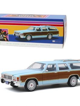1979 Ford LTD Country Squire Light Blue with Wood Grain Paneling Charlie's Angels (1976-1981) TV Series 1/18 Diecast Model Car by Greenlight 19066
