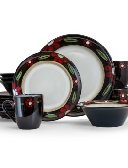 Elama Homestead 16 Piece Luxurious Stoneware Dinnerware with Complete Setting for 4, 16pc