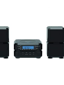 NAXA Electronics Wireless Bluetooth Digital CD Microsystem with LCD Display in Black
