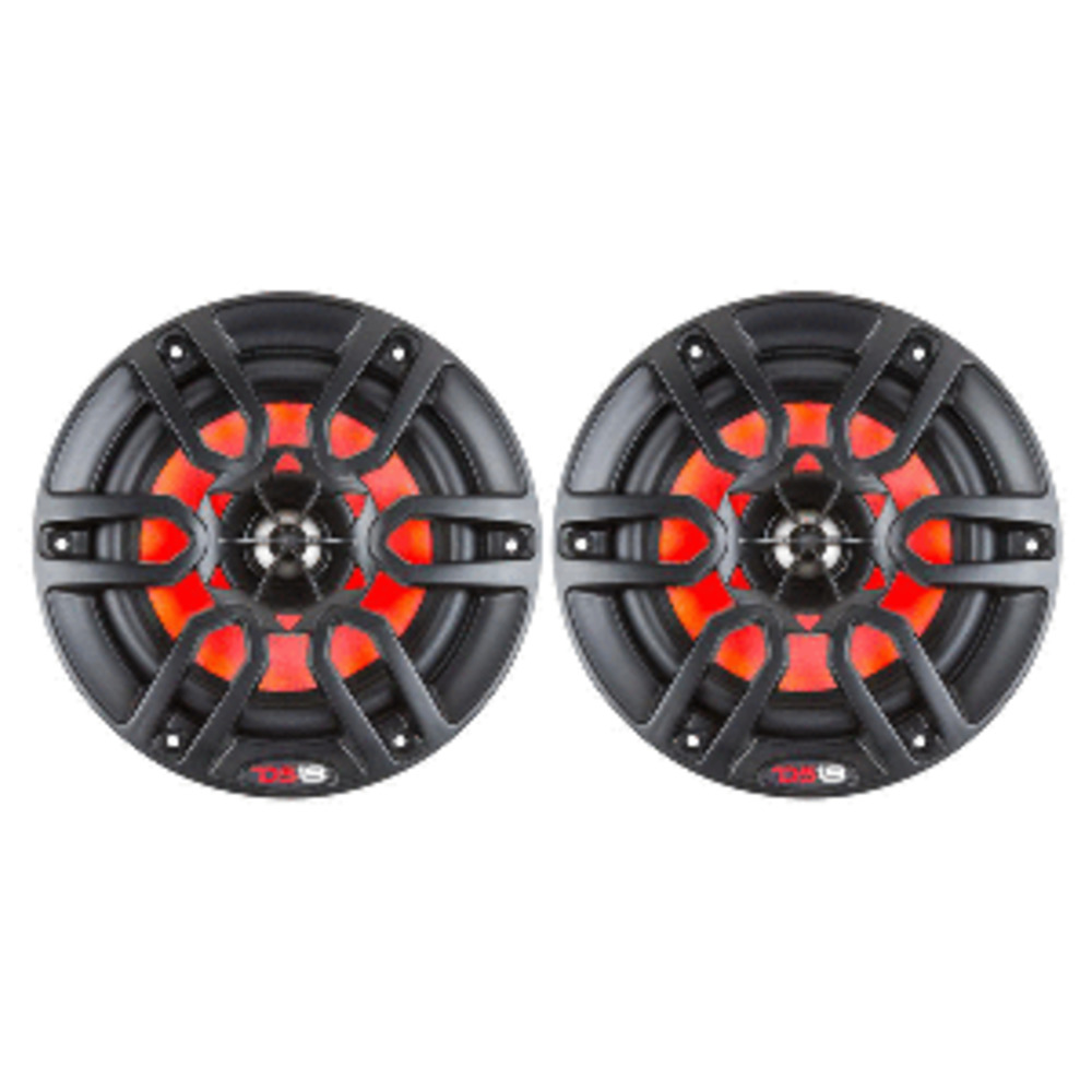 DS18 HYDRO 6.5" 2-Way Marine Speakers w/RBG LED Lights 300W - Matte Black