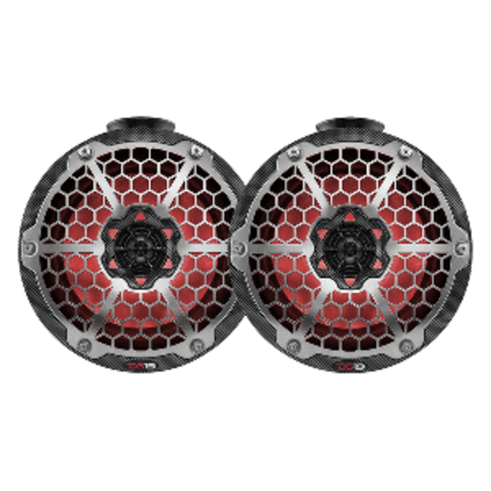 DS18 HYDRO 6.5" Ultra Slim Wakeboard Pod Tower Speaker w/RGB LED Lights - 375W - Black Carbon Fiber