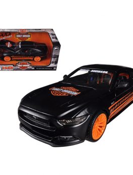 2015 Ford Mustang GT Harley Davidson Matt Black 1/24 Diecast Model Car by Maisto 32188bk