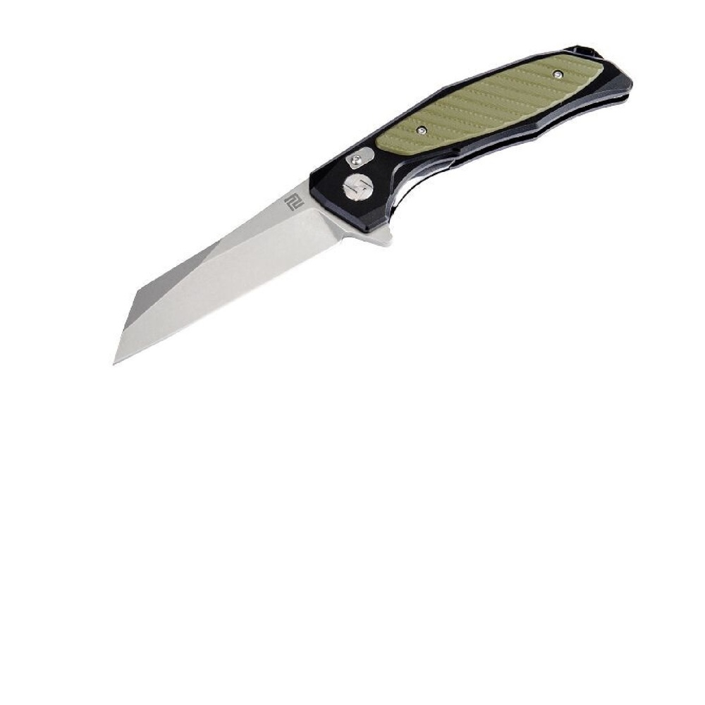 Artisan Megahawk Folder 3.6 in D2 Aluminum-Green G-10 Hndl