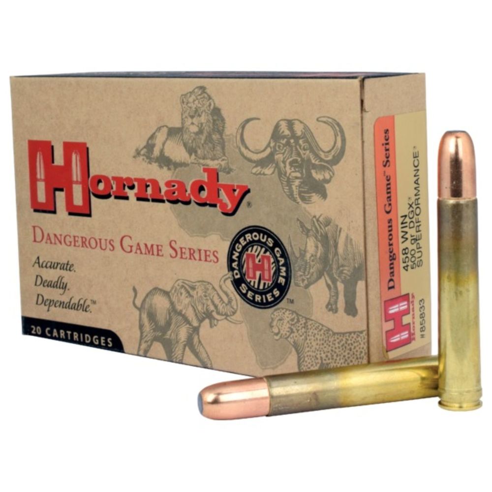 Hornady .458 Winchester Mag 500 Grain DGX Bonded-20 Count