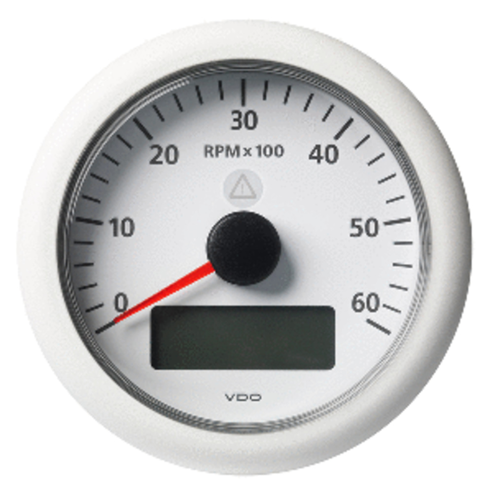VDO Marine 3-3/8" (85MM) ViewLine Tachometer w/Multi-Function Display - 0 to 6000 RPM - White Dial and amp; Bezel