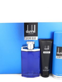 Desire Blue By Alfred Dunhill Gift Set -- 3.4 Oz Eau De Toilette Spray + 3 Oz Shower Gel + 6.4 Oz Body Spray For Men