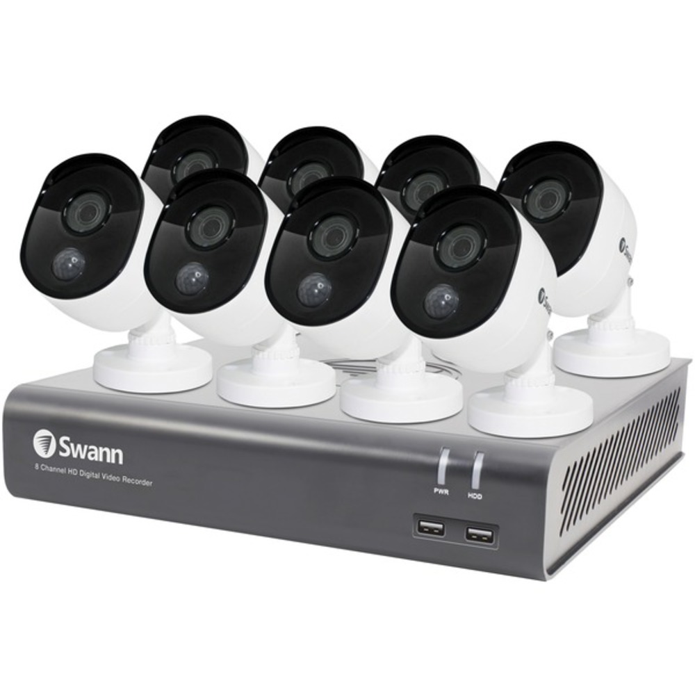Swann SWDVK-845808V-US 8-Channel 1080p 1TB DVR with 8 Cameras and Google Assistant