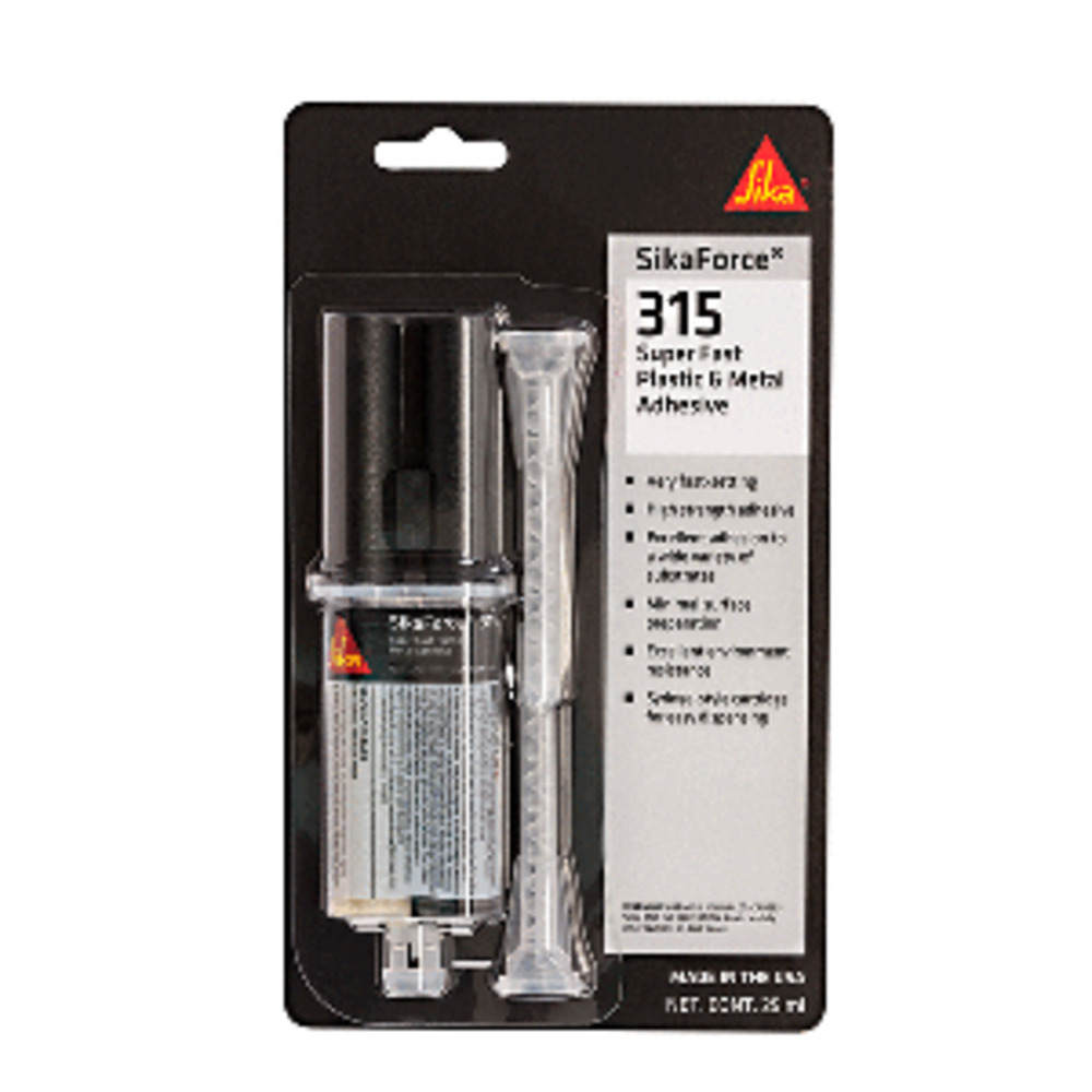 Sika SikaForce 315 Super Fast Plastic and amp; Metal Adhesive - Black - 3oz Tube