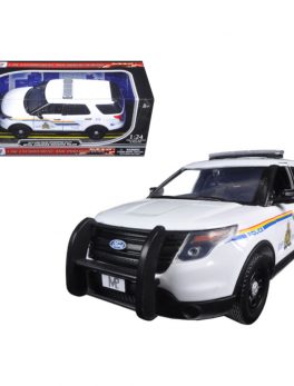 2015 Ford Police Interceptor Utility with Light Bar RCMP Royal Canadian Mounted Police White 1/24 Diecast Model Car by Motormax 76961