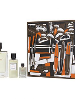 Terre D'hermes Edt Spray 3.3 Oz and Hair And Body Shower Gel 1.35 Oz and Edt .17 Oz Mini For Men