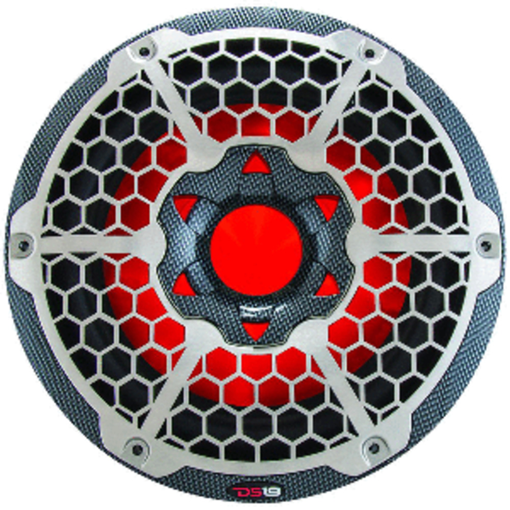 DS18 HYDRO 10" Subwoofer w/RGB Lights - 600W - Carbon Fiber