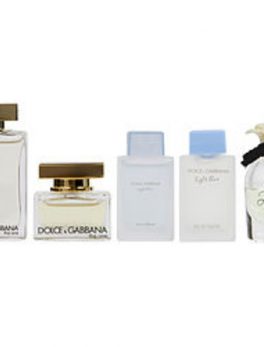 Dolce and Gabbana Variety 5 Piece Womens Mini Variety With The One Eau De Parfum and The One Edt and Light Blue Edt and Light Blue Eau Intense Eau De Parfum and Dolce Eau De Parfum And All Are Minis For Women