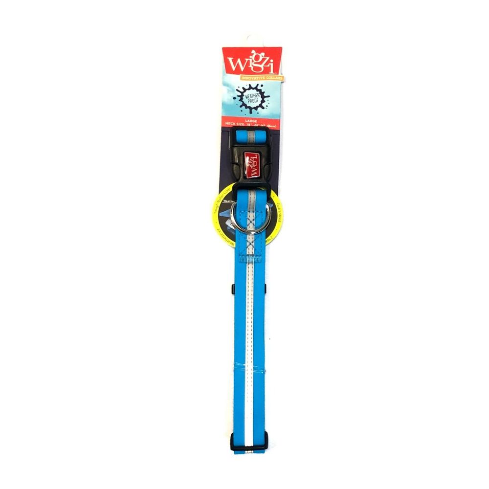 Wigzi Reflective Weatherproof Adjustable Collar Neon Blue Sm