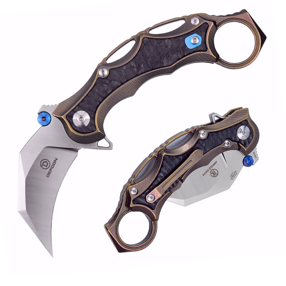 Defcon Raptor S35VN Folder 3in Bronze Titanium-Forged Carbon