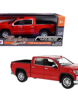 2019 GMC Sierra 1500 SLT Crew Cab Pickup Truck Red 1/24-1/27 Diecast Model Car by Motormax 79361r
