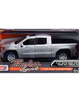 2019 GMC Sierra 1500 SLT Crew Cab Pickup Truck Silver Metallic 1/24-1/27 Diecast Model Car by Motormax 79361s