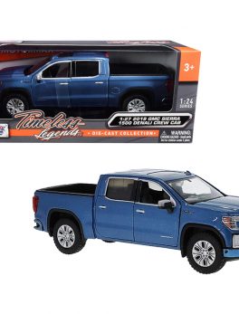 2019 GMC Sierra 1500 Denali Crew Cab Pickup Truck Blue Metallic 1/24-1/27 Diecast Model Car by Motormax 79362bl