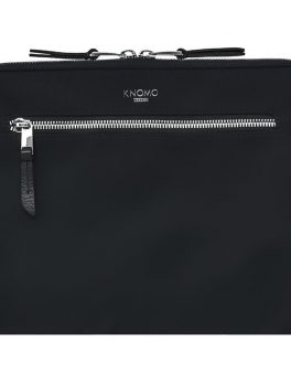 Knomo Carrying Case for 13 Tablet, Notebook - Black, Silver - Nylon Exterior, Full Grain Leather Trim, Nylon Strap, Mesh Pocket, Elastic Pocket - Shoulder Strap - 10.5 Height x 14.6 Width x 2.3 Depth