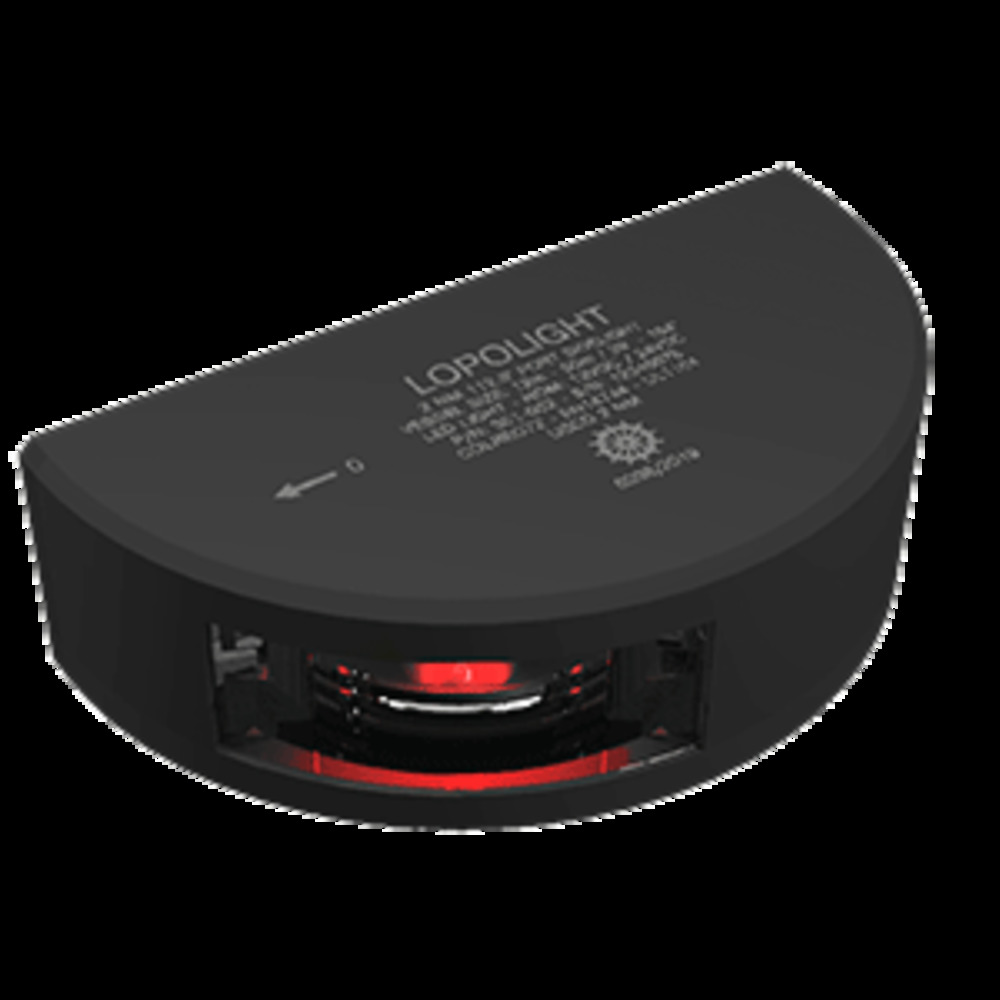Lopolight Port SideLight - Vertical Mount - Black Housing - 2nm - Red