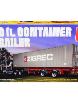 Skill 3 Model Kit 40" Container Trailer 1/24 Scale Model by AMT AMT1196