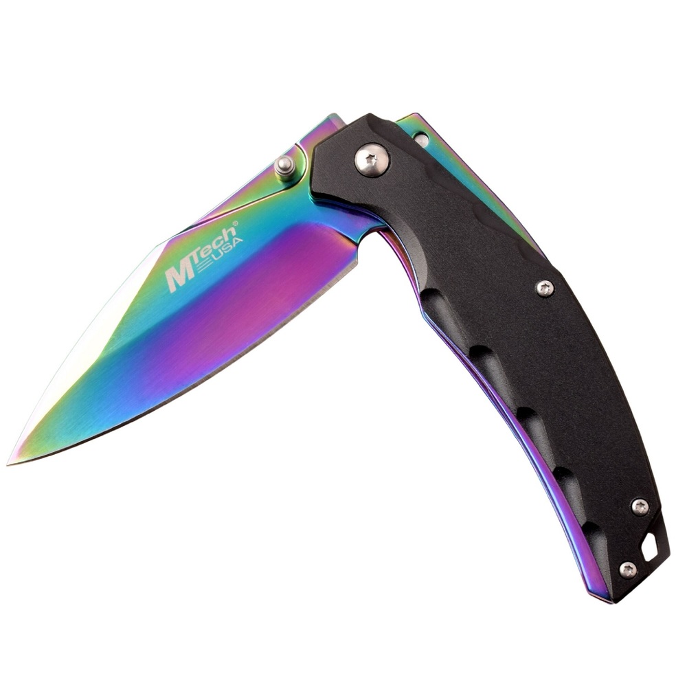 MTech Assisted 3.75 in Blade Black Anodized Aluminum Handle