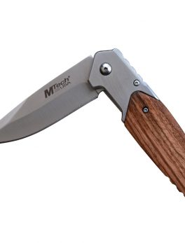 MTech Assisted 3.5 in Blade Zebra Wood Handle Tinite Bolster