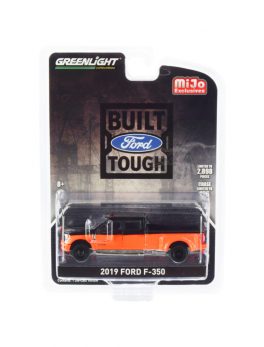 2019 Ford F-350 Super Duty Pickup Truck Orange and Black Limited Edition to 2,898 pieces Worldwide 1/64 Diecast Model Car by Greenlight 51318