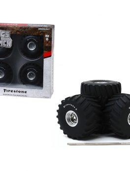 66-Inch Monster Truck Firestone Wheels and Tires 6 piece Set Kings of Crunch 1/18 by Greenlight 13558
