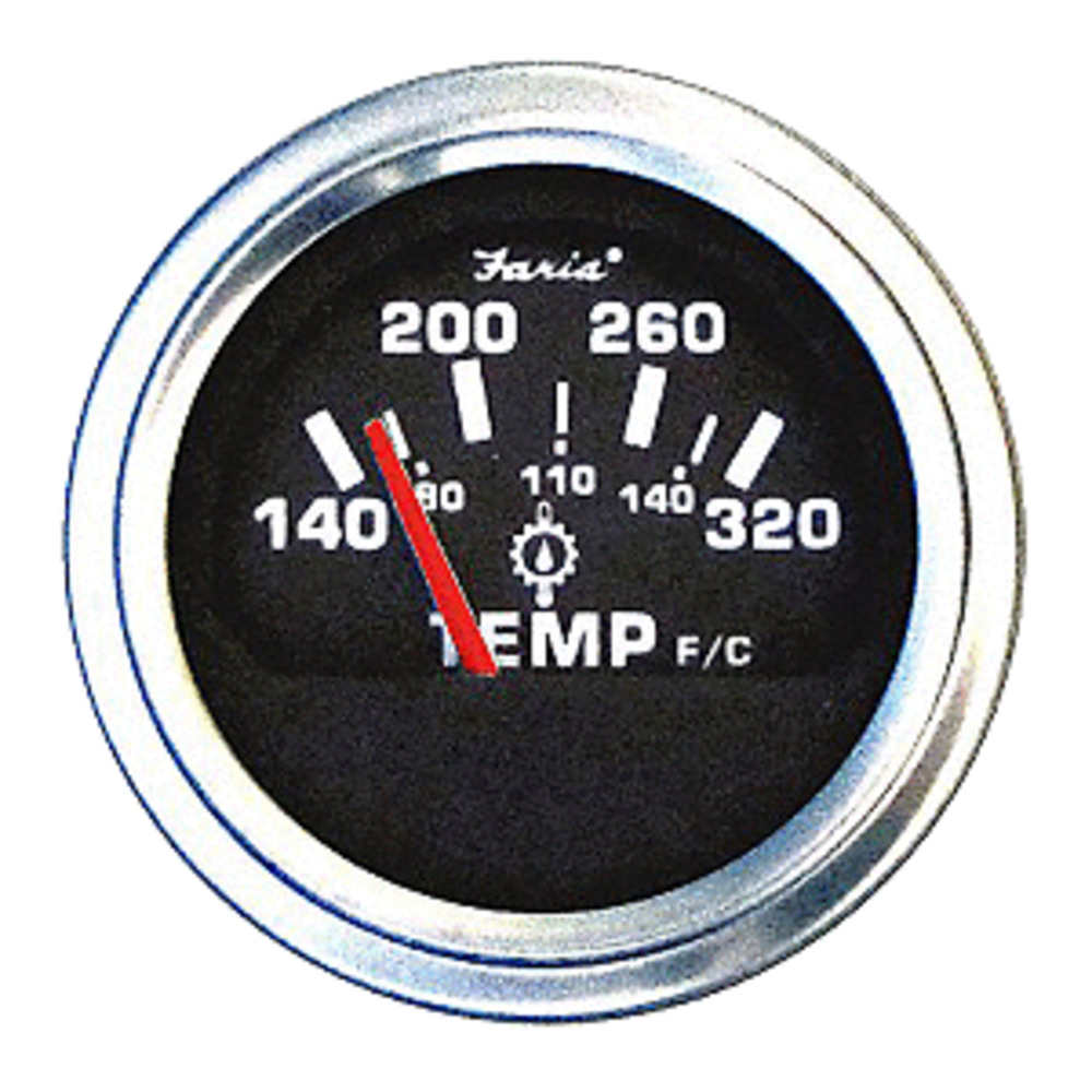 Faria Heavy Duty - Silver 2" Oil Temp Gauge (140-320 and deg; F)