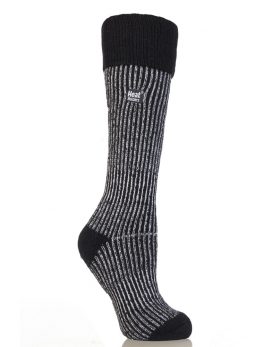 Heat Holder Sock Boot Ladies - Mid Brown / Cream
