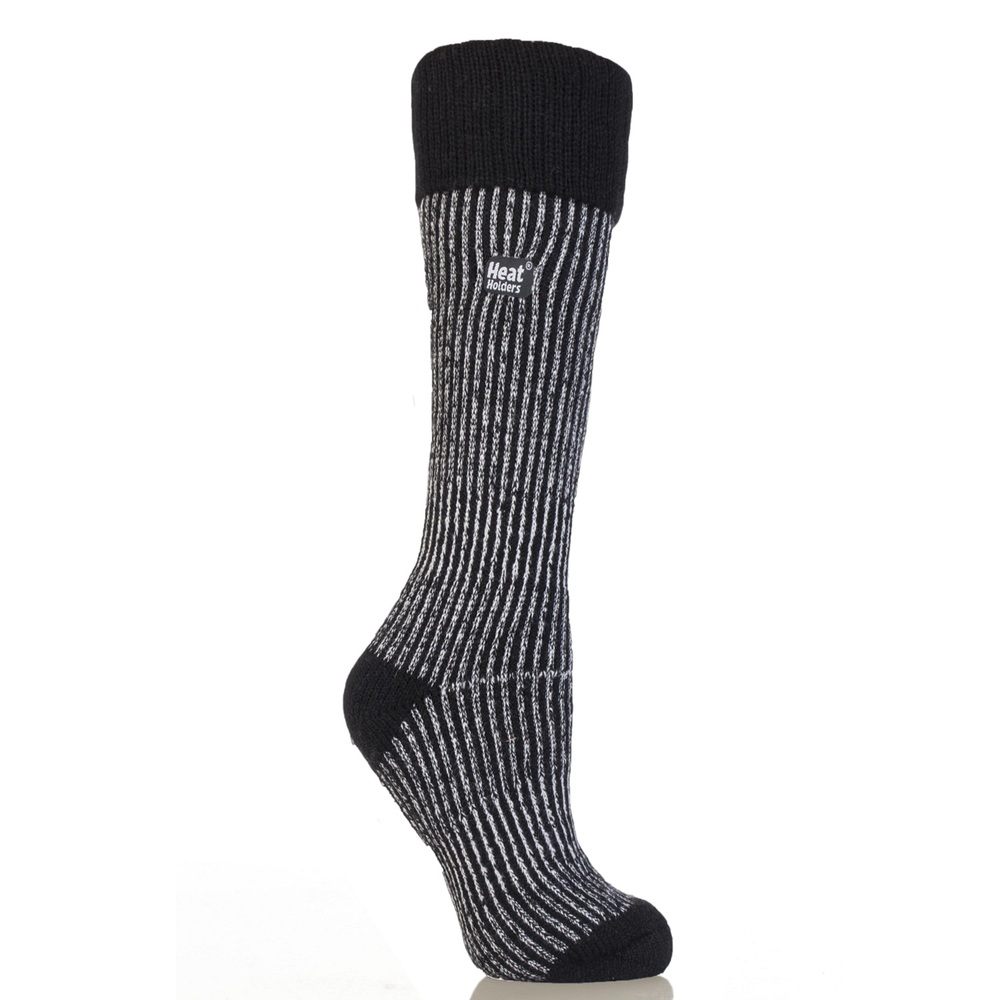 Heat Holder Sock Boot Ladies - Mid Brown / Cream