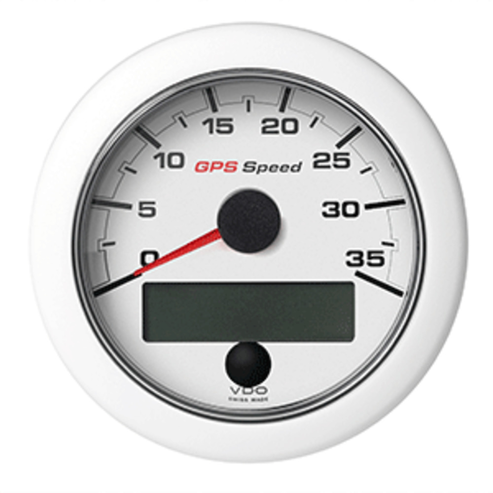 VDO Marine 3-3/8" (85mm) OceanLink GPS Speedometer (0-35 KN/MPH/KMH) - White Dial and amp; Bezel