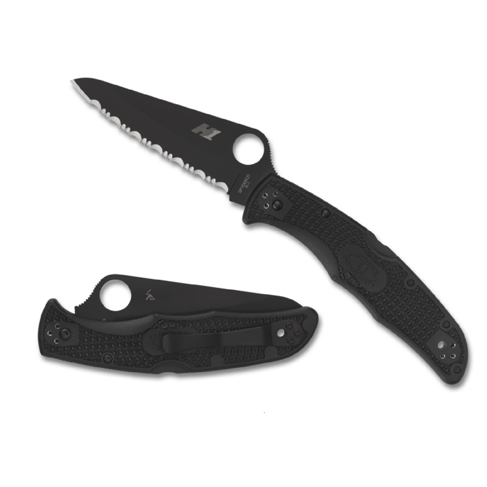 Spyderco Pacific Salt 2 Folder 3.78in Black Serr FRN Handle