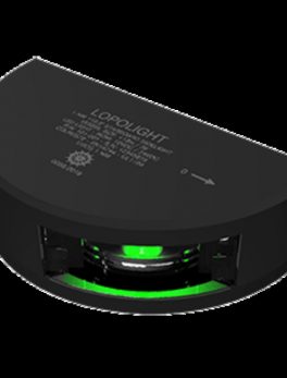 Lopolight Starboard SideLight - Vertical Mount - Black Housing - 1nm/112.5 and deg; Green w/2.5m Cable