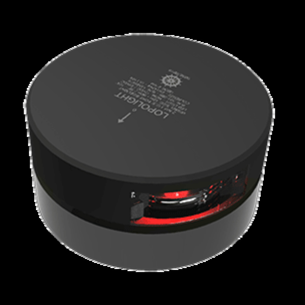 Lopolight Red Port Sidelight - 2nm/112.5 and deg; - Black Housing - Single - Horizontal Mount