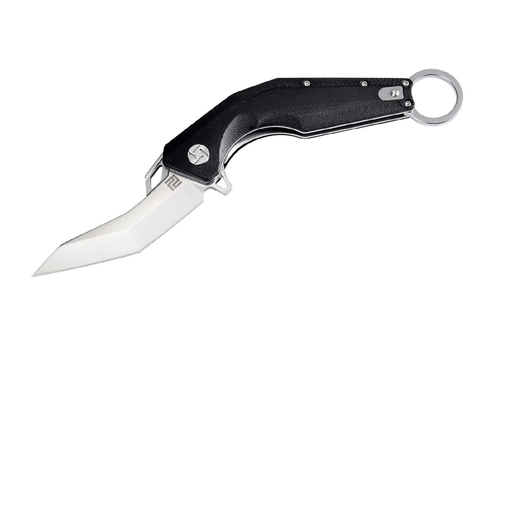 Artisan Cobra Folder 3.15 in D2 Black Curved G-10 Handle