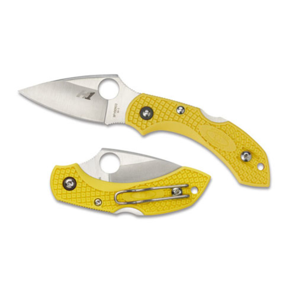 Spyderco Dragonfly 2 Folder 2.25 in H1 Plain Yellow FRN Hndl
