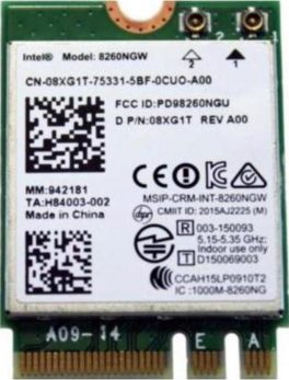 Dell 8XG1T Dual Band Wi-Fi and Bluetooth WLAN Card