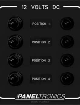 Paneltronics Waterproof Panel - DC 4-Position Toggle Switch and Circuit Breaker